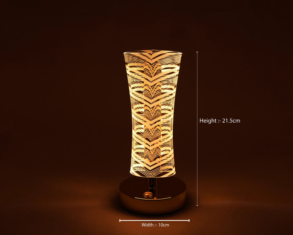 Modern Cordless Crystal LED Table Lamp – Touch Dimming Bedside & Ambient Night Light