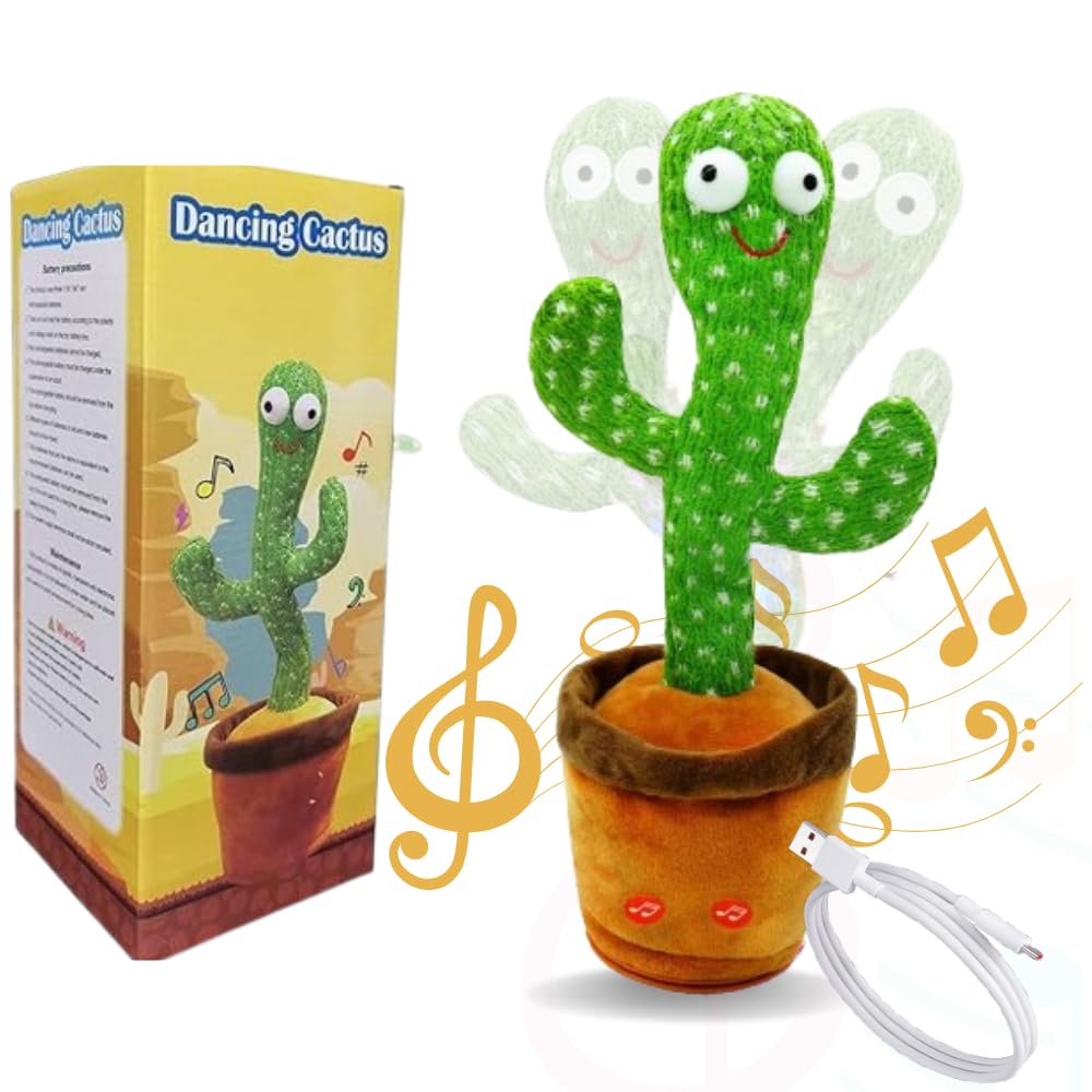 Musical Dancing Cactus Toy – Interactive Rechargeable Singing &amp; Talking Plush Toy