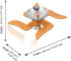 Iconic Swastik Diya with Velvet Gift Box – Gold & Silver Plated Om Engraved Pooja Diya for Diwali, Home Temple & Gifting