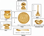 Gold Plated Pooja Thali Set with Gift Box