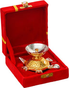 Tortoise Diya Gift Box | Gold & Silver Kachua Diya