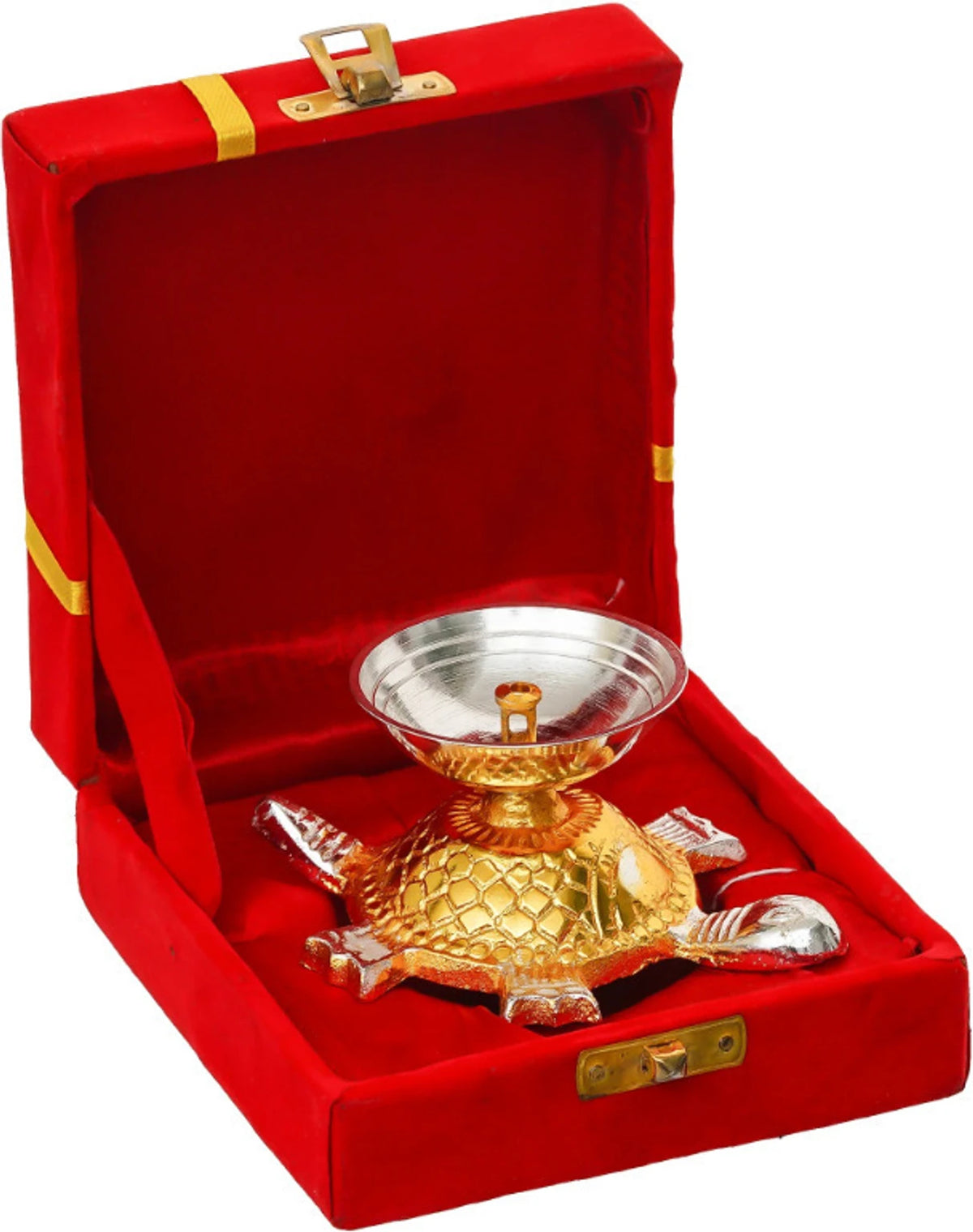 Tortoise Diya Gift Box | Gold & Silver Kachua Diya