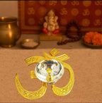 Om Diya with Velvet Gift Box | Gold & Silver plated Pooja Diya