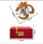 Om Diya with Velvet Gift Box | Gold & Silver plated Pooja Diya