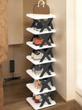 Foldable Vertical Shoe Rack – Slim Multi-Tier Space-Saving X-Shape Shoe Organizer Stand